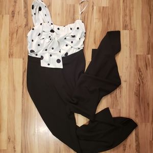 Polkadot romper dress pants size large